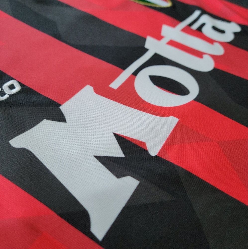 Paolo Maldini AC Milan New Men's Retro Long Sleeve Lotto Soccer Jersey - Picture 5 of 9